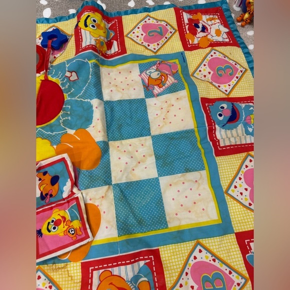 Vintage 1989 playskool sesame street activity mat tummytime baby cookie monster - Picture 4 of 10